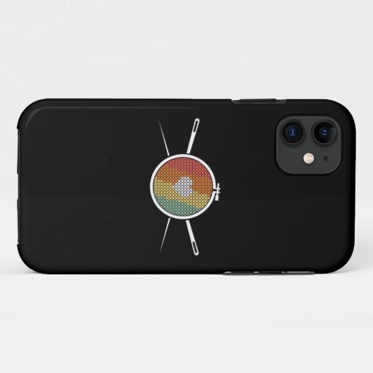 Retro Cross Stich Case-Mate iPhone Case (Achterkant (horizontaal))
