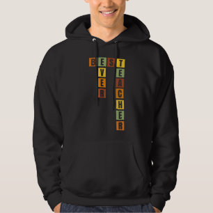 Retro Crossword Puzzles Best Teacher Ever Hoodie