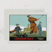 Retro Cruden Bay Scotland Golf Ad Briefkaart (Voorkant / Achterkant)
