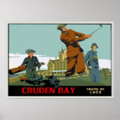 Retro Cruden Bay Scotland Golf Ad Poster (Voorkant)