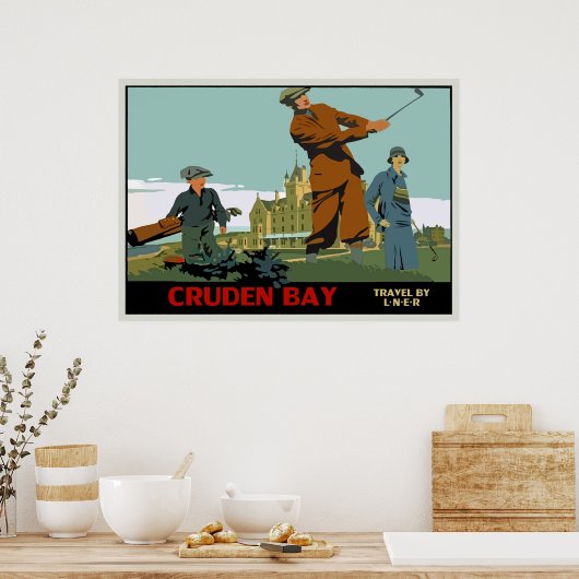 Retro Cruden Bay Scotland Golf Ad Poster (Keuken)