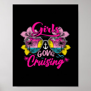 Retro Cruise Meisjes Gaan Cruisen Vakantie Trip Fu Poster
