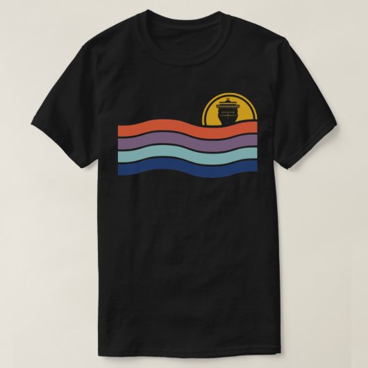 Retro cruise passagiersschip cruisebemanning vakan t-shirt (Design voorkant)