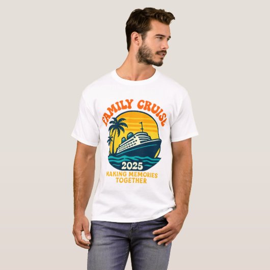Retro Cruise Shirt Family Vacation 2025 (Voorkant volledig)