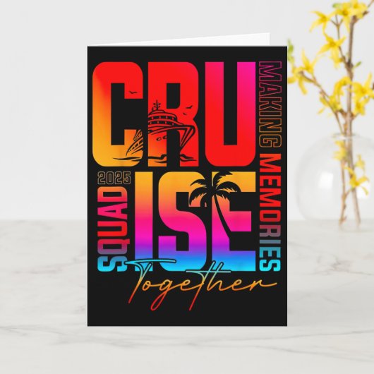 Retro Cruise Squad 2025 Samen Herinneringen Maken  Kaart (Gele Bloem)