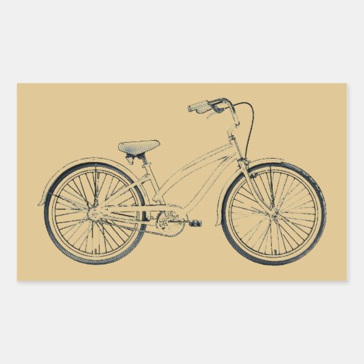 retro cruisemodus rechthoekige sticker (Voorkant)