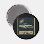 Retro Cruiser in de diepe ruimte Magneet (Voorkant / Achterkant)