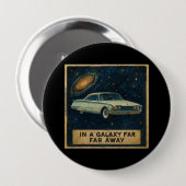 Retro Cruiser in de diepe ruimte Ronde Button 4,0 Cm (Voorkant /achterkant)