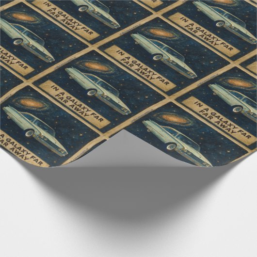 Retro Cruiser in Deep Space  Cadeaupapier (Hoek)