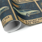 Retro Cruiser in Deep Space  Cadeaupapier (Rol Hoek)