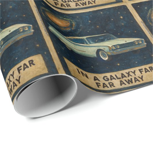 Retro Cruiser in Deep Space  Cadeaupapier (Rol Hoek)