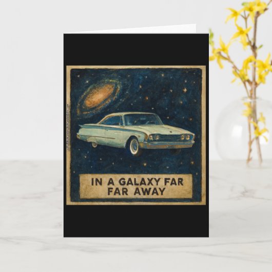 Retro Cruiser in Deep Space Kaart (Gele Bloem)