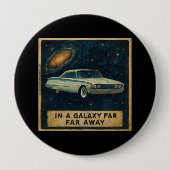 Retro Cruiser in Deep Space  Ronde Button 4,0 Cm (Voorkant)