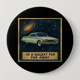 Retro Cruiser in Deep Space  Ronde Button 4,0 Cm