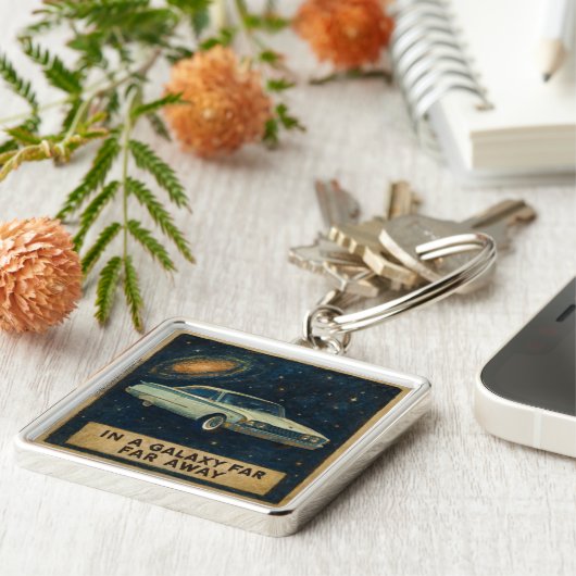 Retro Cruiser in Deep Space  Sleutelhanger (Zijkant)