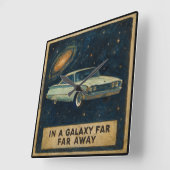Retro Cruiser in Deep Space Vierkante Klok (Hoek)