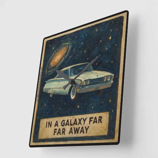 Retro Cruiser in Deep Space  Vierkante Klok (Hoek)