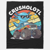 Retro Crusholotl Axolotl Monster Truck Art Fleece Deken (Voorkant)