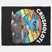 Retro Crusholotl Axolotl Monster Truck Art Fleece Deken (Voorkant (Horizontaal))