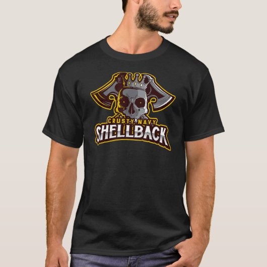 Retro Crusty Navy Shellback Defender of the Deep T-shirt (Voorkant)