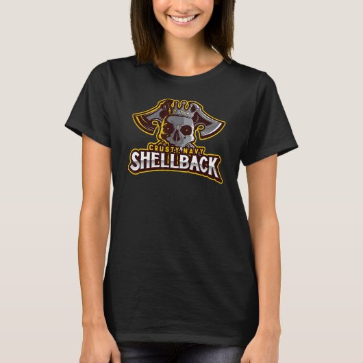 Retro Crusty Navy Shellback Defender of the Deep T-shirt (Voorkant)
