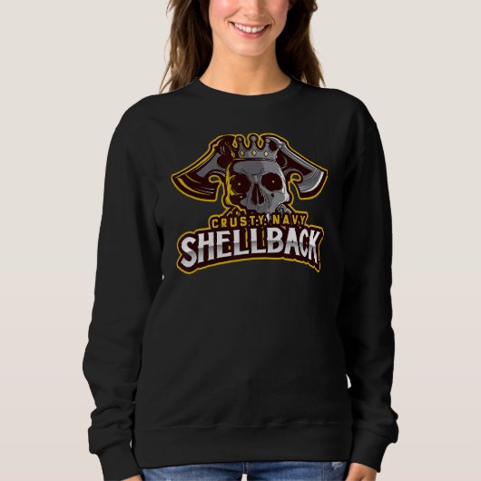 Retro Crusty Navy Shellback Defender of the Deep Trui (Voorkant)
