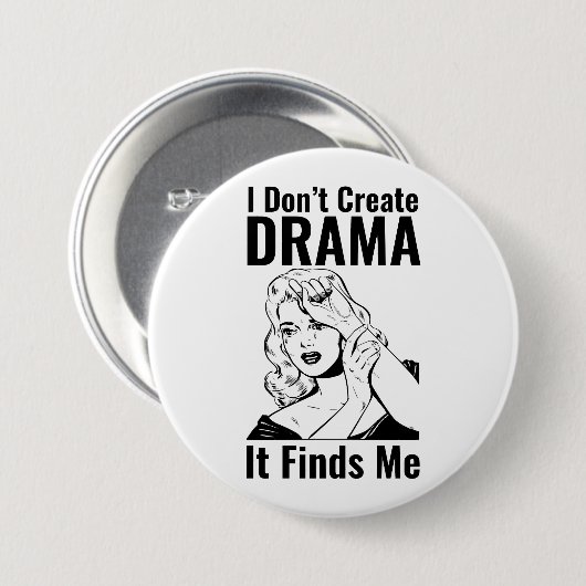 Retro Crying Woman Drama Button (Voorkant /achterkant)