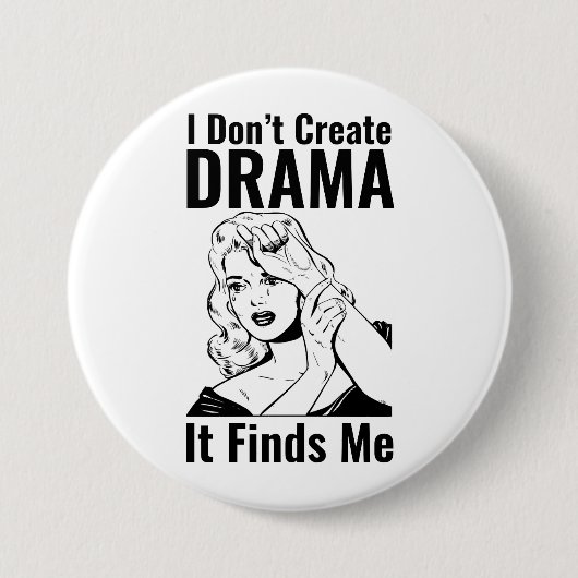 Retro Crying Woman Drama Button (Voorkant)