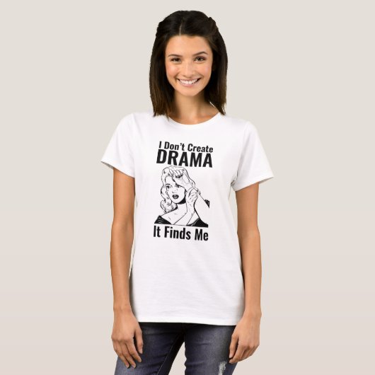 Retro Crying Woman Drama T-Shirt (Voorkant volledig)