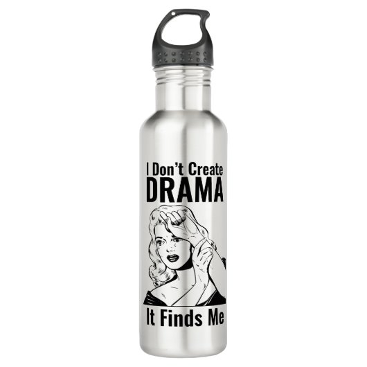 Retro Crying Woman Drama Water Bottle Waterfles (Voorkant)