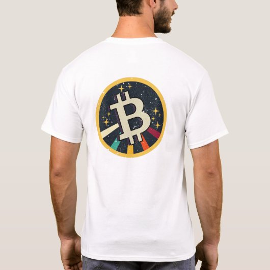 retro crypto bitcoin cryptocurrency t-shirt (Achterkant)