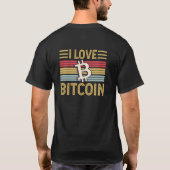 retro crypto Ik hou van Bitcoin T-shirt (Achterkant)