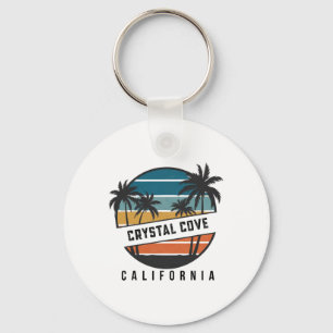 Retro Crystal Cove State Park Californië Surfplank Sleutelhanger