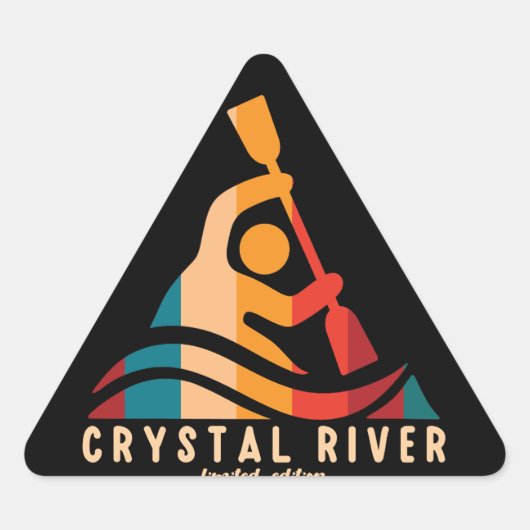 Retro Crystal River Kayaking Sticker (Voorkant)