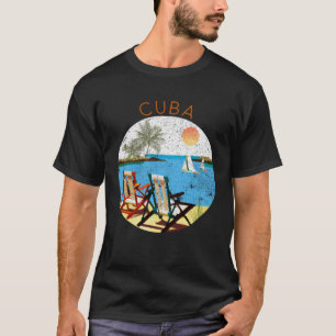 Retro Cuba Souvenir Beach Vakantie T-shirt