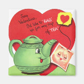 Retro Cup of Tea Valentijn Magneet (Voorkant)