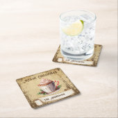 Retro Cup Pepermunt Hot Cacao Kerst Kartonnen Onderzetters (Insitu)