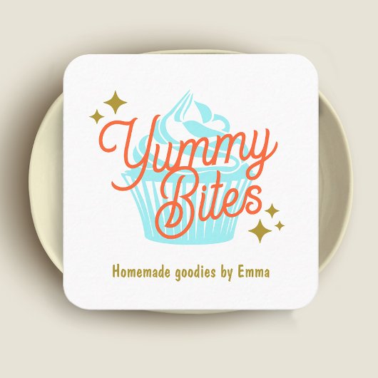Retro Cupcake Baker Vierkante Visitekaartje