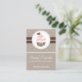 retro Cupcake Bakkerij visitekaartjes (Staand voorkant)