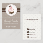 retro Cupcake Bakkerij visitekaartjes (Voorkant / Achterkant)