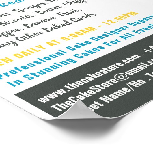 Retro Cupcake, Cakery, Cake Store Adverteren Poster (Hoek)