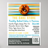Retro Cupcake, Cakery, Cake Store Adverteren Poster (Voorkant)