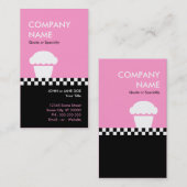 retro cupcake checkers visitekaartje (Voorkant / Achterkant)