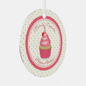 Retro Cupcake Kerst Ornament (Voorkant Rechts)