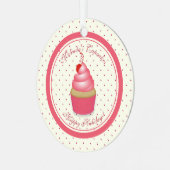 Retro Cupcake Kerst Ornament (Voorkant links)