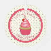 Retro Cupcake Kerst Ornament (Achterkant)