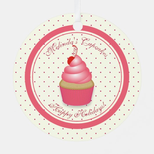 Retro Cupcake Kerst Ornament (Achterkant)