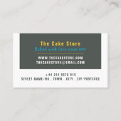 Retro Cupcake, kookmaker, kookwinkel Visitekaartje (Achterkant)