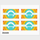 retro cupcake rechthoekige sticker (Vel)