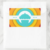retro cupcake rechthoekige sticker (Tas)